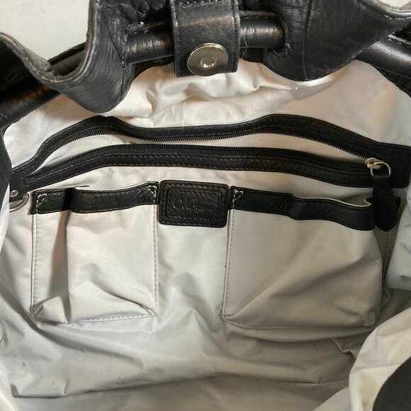 Cole Haan Leather Shoulder Bag, SALE! Pebbled Black Large Many Features, EUC - Picture 6 of 10
